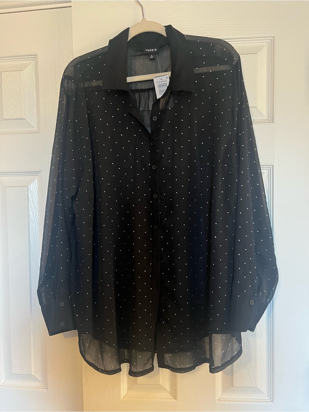 Torrid Black embellished Button-Up Blouse